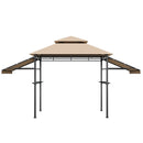 13.5 x 4 Feet Patio BBQ Grill Gazebo Canopy with Dual Side Awnings-Beige