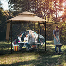 13.5 x 4 Feet Patio BBQ Grill Gazebo Canopy with Dual Side Awnings by LJGDeals