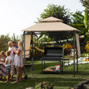 13.5 x 4 Feet Patio BBQ Grill Gazebo Canopy with Dual Side Awnings by LJGDeals