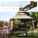 13.5 x 4 Feet Patio BBQ Grill Gazebo Canopy with Dual Side Awnings by LJGDeals