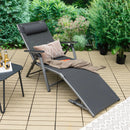 Outdoor Aluminum Chaise Lounge Chair with Quick-Drying Fabric by LJGDeals
