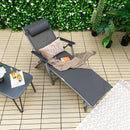 Outdoor Aluminum Chaise Lounge Chair with Quick-Drying Fabric by LJGDeals