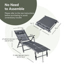 Outdoor Aluminum Chaise Lounge Chair with Quick-Drying Fabric by LJGDeals