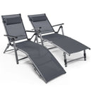 Outdoor Aluminum Chaise Lounge Chair with Quick-Drying Fabric by LJGDeals