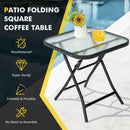 18 Inch Square Patio Bistro Table with Rustproof Frame by LJGDeals