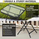 18 Inch Square Patio Bistro Table with Rustproof Frame by LJGDeals