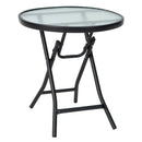 Patio Side Table with Tempered Glass Tabletop by LJGDeals
