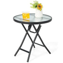 Patio Side Table with Tempered Glass Tabletop by LJGDeals