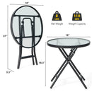 Patio Side Table with Tempered Glass Tabletop by LJGDeals