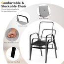 6 Pieces Patio Dining Set with Umbrella and Stackable Cushioned Chairs by LJGDeals