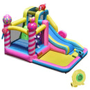 Sweet Candy Inflatable Bounce House with Water Slide and 480W Blower by LJGDeals