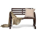 2-Person Outdoor Wooden Wagon Wheel Garden Bench-Brown by LJGDeals
