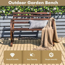 2-Person Outdoor Wooden Wagon Wheel Garden Bench-Brown by LJGDeals