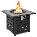 Square Propane Fire Pit Table with Lava Rocks and Rain Cover by LJGDeals