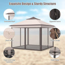 11 x 11 Feet 2-Tier Pop-Up Gazebo Tent Portable Canopy Shelter Carry Bag Mesh by LJGDeals