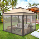 11 x 11 Feet 2-Tier Pop-Up Gazebo Tent Portable Canopy Shelter Carry Bag Mesh by LJGDeals