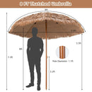 8 Feet Patio Thatched Tiki Umbrella Hawaiian Hula Beach Umbrella by LJGDeals
