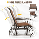 2-Person Patio Glider Bench with High Back and Curved Armrests-Brown by LJGDeals