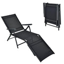 Patio Foldable Chaise Lounge Chair with Backrest and Footrest by LJGDeals