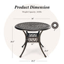 36 Inch Patio Round Dining Bistro Table with Umbrella Hole-Brown by LJGDeals