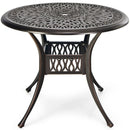 36 Inch Patio Round Dining Bistro Table with Umbrella Hole-Brown by LJGDeals