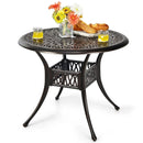 36 Inch Patio Round Dining Bistro Table with Umbrella Hole-Brown by LJGDeals