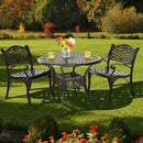 36 Inch Patio Round Dining Bistro Table with Umbrella Hole-Brown by LJGDeals