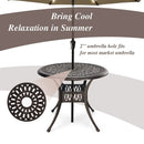 36 Inch Patio Round Dining Bistro Table with Umbrella Hole-Brown by LJGDeals