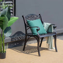 2-Piece Outdoor Cast Aluminum Chairs with Armrests and Curved Seats-Copper by LJGDeals