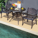 2-Piece Outdoor Cast Aluminum Chairs with Armrests and Curved Seats-Copper by LJGDeals