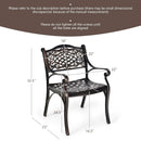 2-Piece Outdoor Cast Aluminum Chairs with Armrests and Curved Seats-Copper by LJGDeals