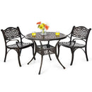 2-Piece Outdoor Cast Aluminum Chairs with Armrests and Curved Seats-Copper by LJGDeals
