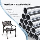 2-Piece Outdoor Cast Aluminum Chairs with Armrests and Curved Seats-Copper by LJGDeals