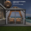 10 x 10 Feet Double-Top Hardtop Gazebo with Galvanized Steel Roof-Gray by LJGDeals