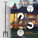 String Light Poles 2 Pack Outdoor Metal Poles with Top Arc Hook and 5-Prong Base by LJGDeals