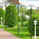 String Light Poles 2 Pack Outdoor Metal Poles with Top Arc Hook and 5-Prong Base by LJGDeals