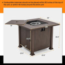 32 Inch 50 000 BTU Square Fire Pit Table with Lid and Lava Rocks-Brown by LJGDeals