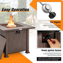 32 Inch 50 000 BTU Square Fire Pit Table with Lid and Lava Rocks-Brown by LJGDeals