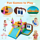 7-in-1 Flamingo Inflatable Bounce House with Slide without Blower by LJGDeals
