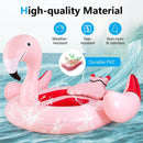 6 People Inflatable Flamingo Floating Island with 6 Cup Holders for Pool and River by LJGDeals