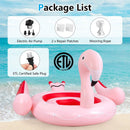 6 People Inflatable Flamingo Floating Island with 6 Cup Holders for Pool and River by LJGDeals