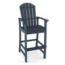 30 Inches Counter Height Outdoor HDPE Bar Stool with Armrests and Footrest by LJGDeals