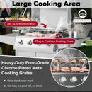 50000BTU 5-Burner Propane Gas Grill with Side Burner and 2 Prep Tables-Silver by LJGDeals