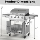 50000BTU 5-Burner Propane Gas Grill with Side Burner and 2 Prep Tables-Silver by LJGDeals