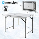 4 Feet Folding Ice Bin Table with Skirt for Camping Picnic Wedding-White by LJGDeals