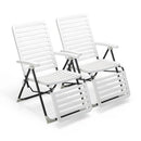 PP Folding Patio Chaise Lounger with 7-Level Backrest and Cozy Footrest by LJGDeals