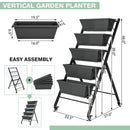 5-Tier Vertical Raised Garden Bed with Wheels and Container Boxes by LJGDeals