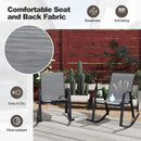 Set of 2 Metal Patio Rocking Chair with Breathable Seat Fabric by LJGDeals
