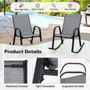 Set of 2 Metal Patio Rocking Chair with Breathable Seat Fabric by LJGDeals