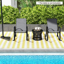 Set of 2 Metal Patio Rocking Chair with Breathable Seat Fabric by LJGDeals
